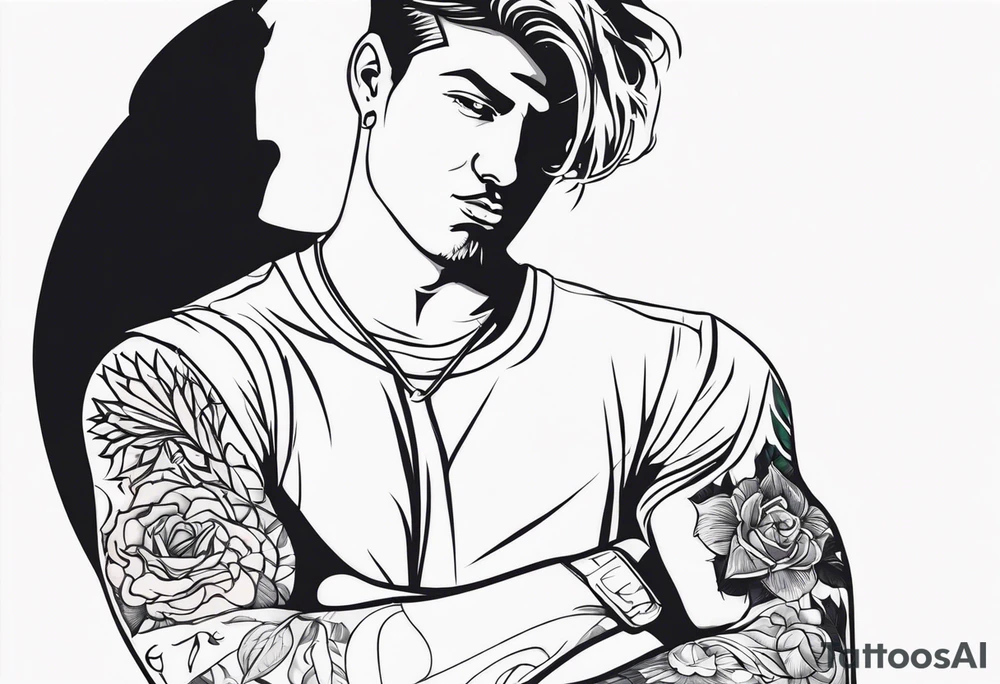 man with big penis tattoo idea