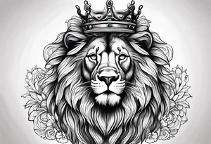 Majestic Lion with Crown tattoo idea