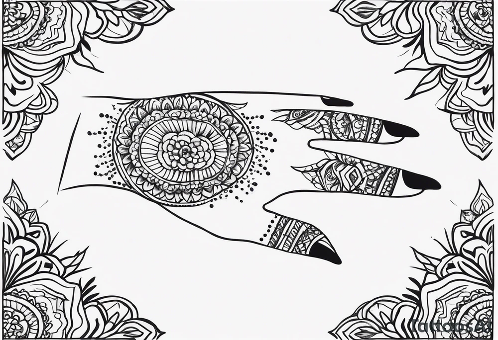 Single needle Thai henna finger tattoos tattoo idea