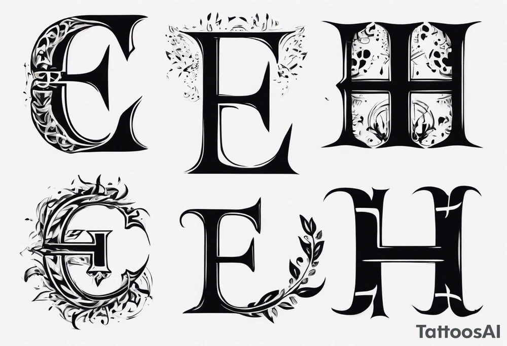 combining the letters E and H tattoo idea