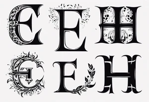 combining the letters E and H tattoo idea