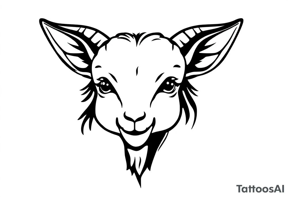 cute goat face tattoo idea