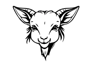 cute goat face tattoo idea