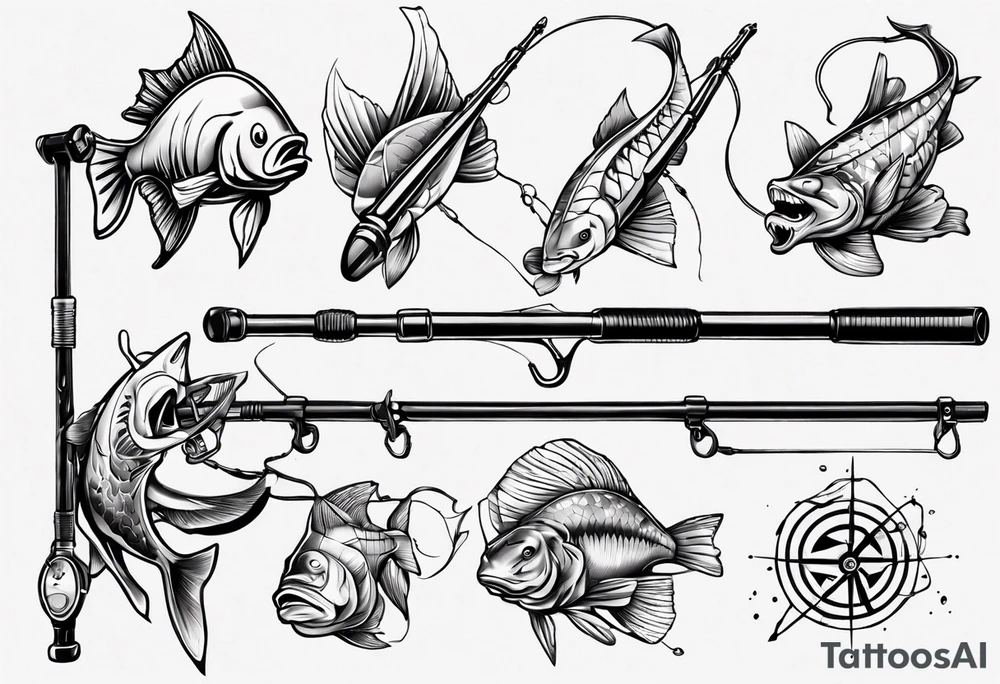 Fishing rod tattoo idea