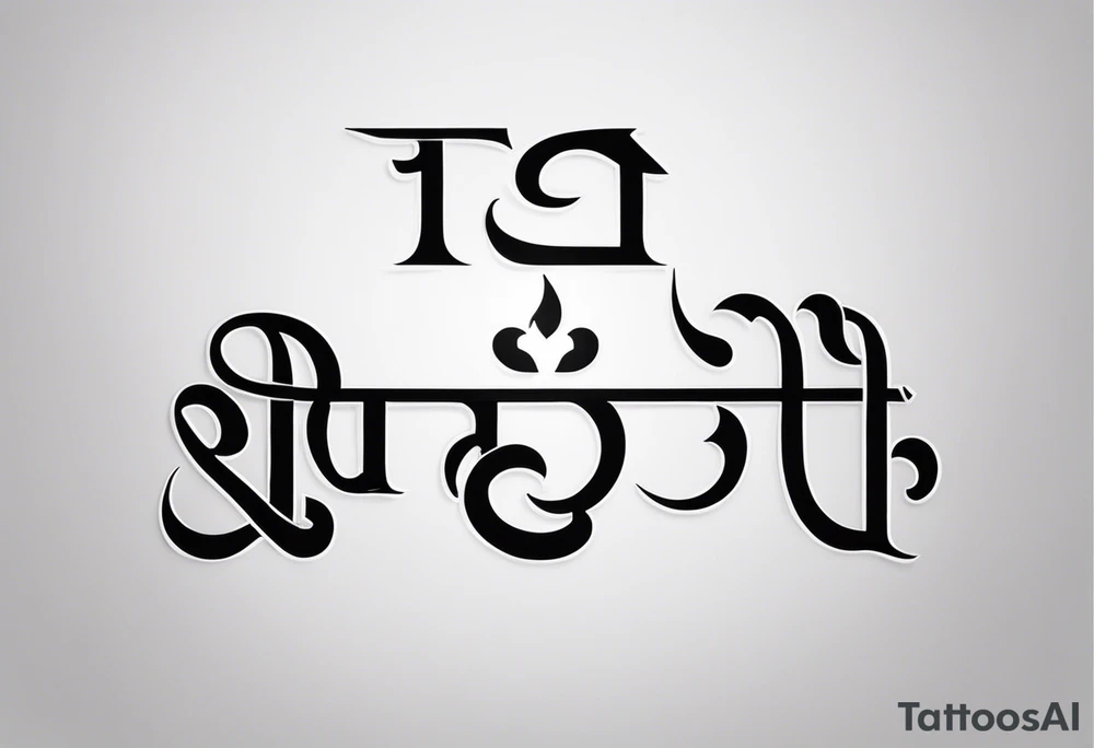 Tattoo ਨਿਰਭਉ ਨਿਰਵੈਰ written in Gurmukhi written text. Add fire and heart to symbolize strength and love tattoo idea