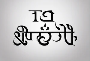 Tattoo ਨਿਰਭਉ ਨਿਰਵੈਰ written in Gurmukhi written text. Add fire and heart to symbolize strength and love tattoo idea