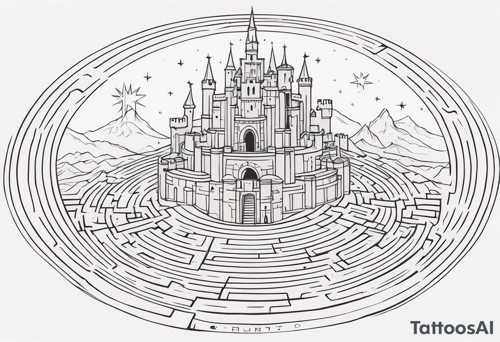 Labyrinth, Castle, North Star tattoo idea