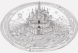 Labyrinth, Castle, North Star tattoo idea