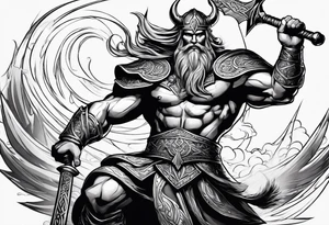 Norse God Sutur Fighting Freyr tattoo idea