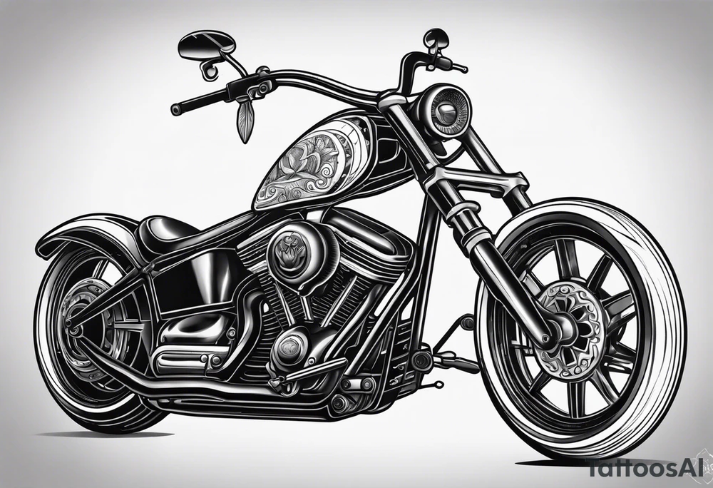 Chopper skull tattoo idea