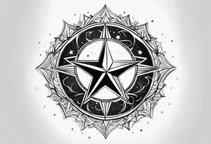 lower back dainty star and moon tattoo tattoo idea