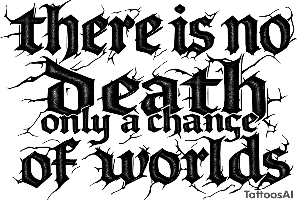 there is no death only a change of worlds tattoo idea