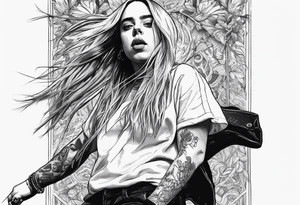 Billie eilish jumping out of a stage tattoo idea