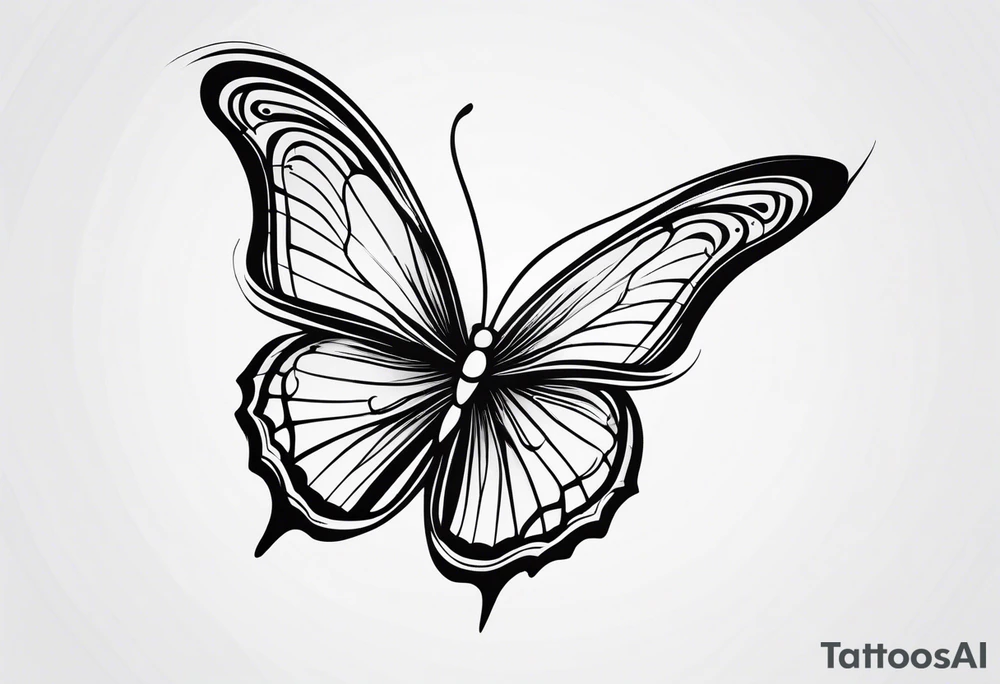 Thin Minimalistic butterfly tattoo idea