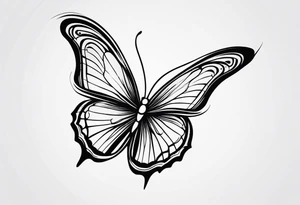 Thin Minimalistic butterfly tattoo idea
