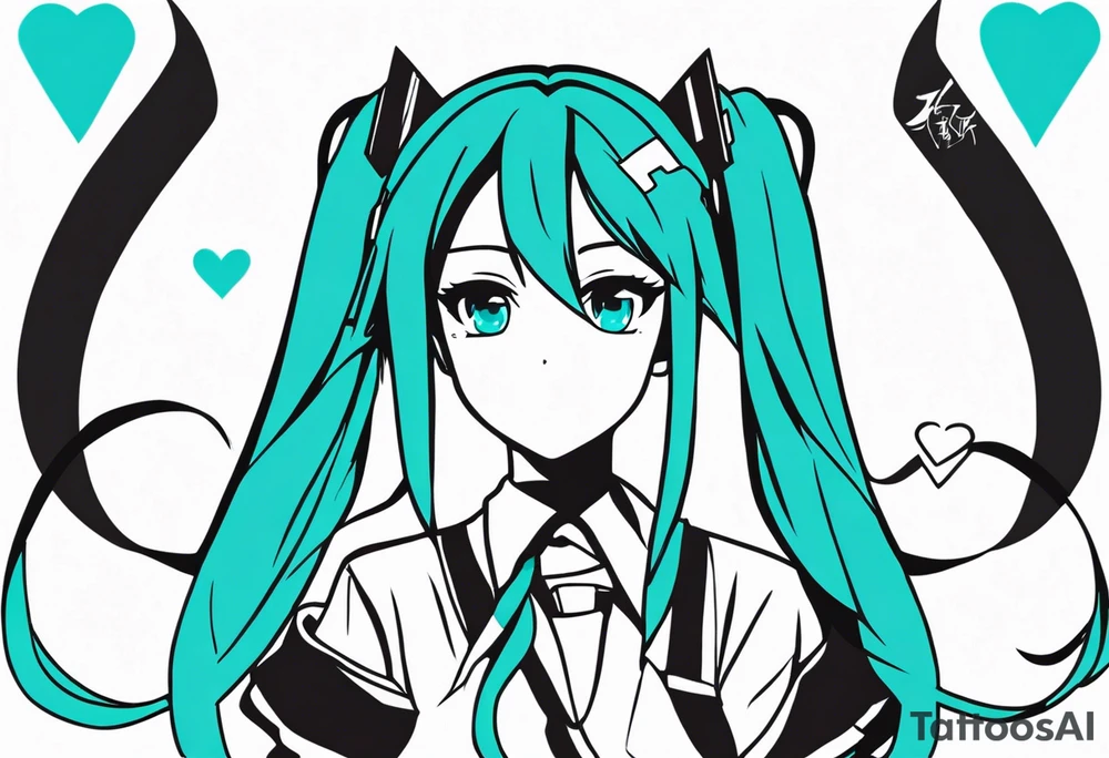 Small miku_hatsune tattoo idea