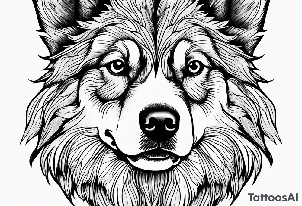 Pine tree representing a 3 legged dog tattoo idea