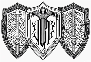 Valhalla shield sword tattoo idea