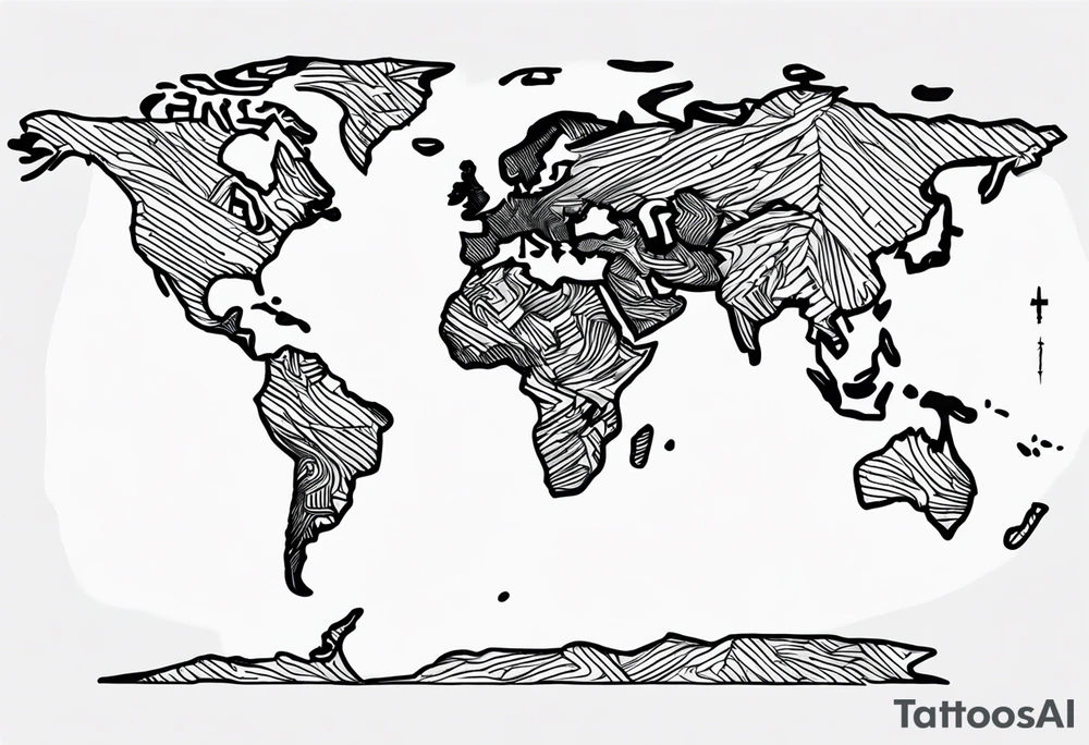 Cartographic Map Treasure tattoo idea