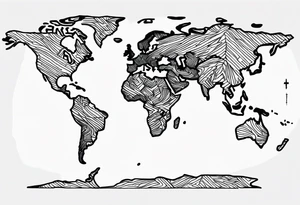 Cartographic Map Treasure tattoo idea