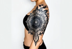 shaman style mytical mandala tattoo idea