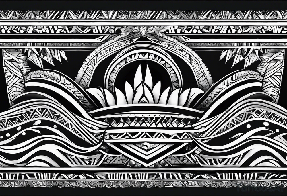 samoan pattern horizontal tattoo idea
