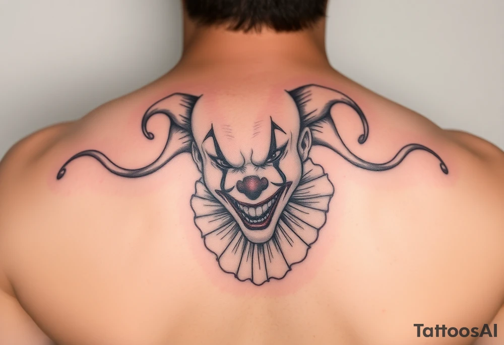 Sad female clown tattoo idea