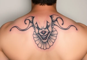 Sad female clown tattoo idea