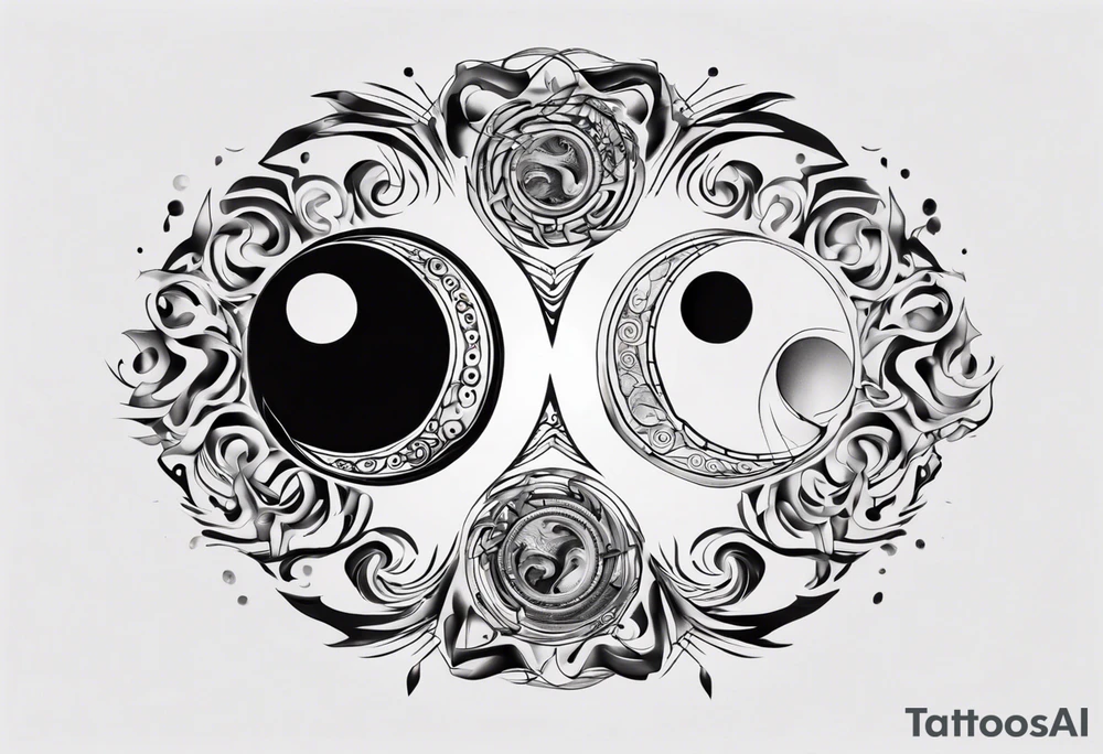 Abstract yin and Yang tattoo idea
