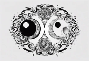 Abstract yin and Yang tattoo idea