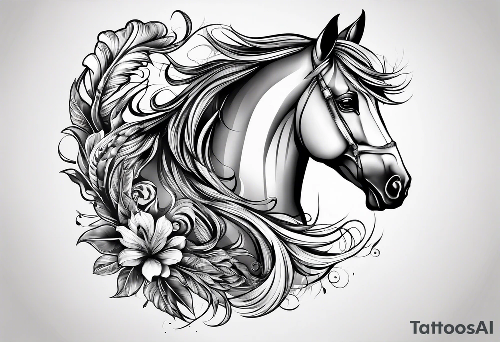 Plume cheval a tattoo idea