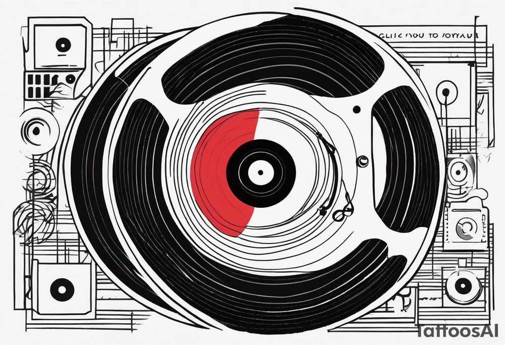 Vinyl music record cards inside tattoo idea