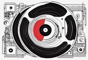 Vinyl music record cards inside tattoo idea