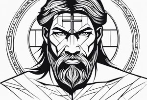 cross with caveman tattoo idea