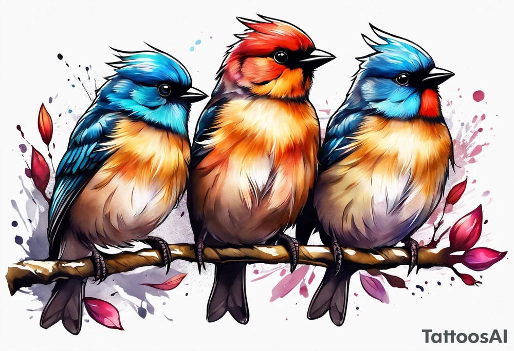 3 little birds tattoo idea