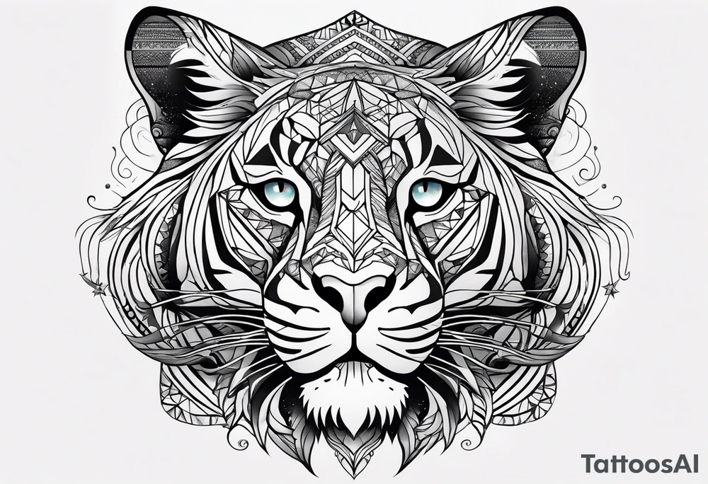 Тигр с тигренком, змея tattoo idea
