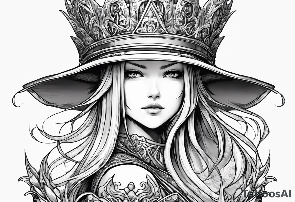 Beatrix from Final Fantasy 9 wielding Save the Queen tattoo idea