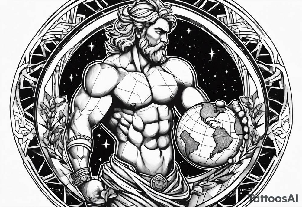 atlas holding the earth above his shoulders tattoo idea