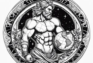 atlas holding the earth above his shoulders tattoo idea