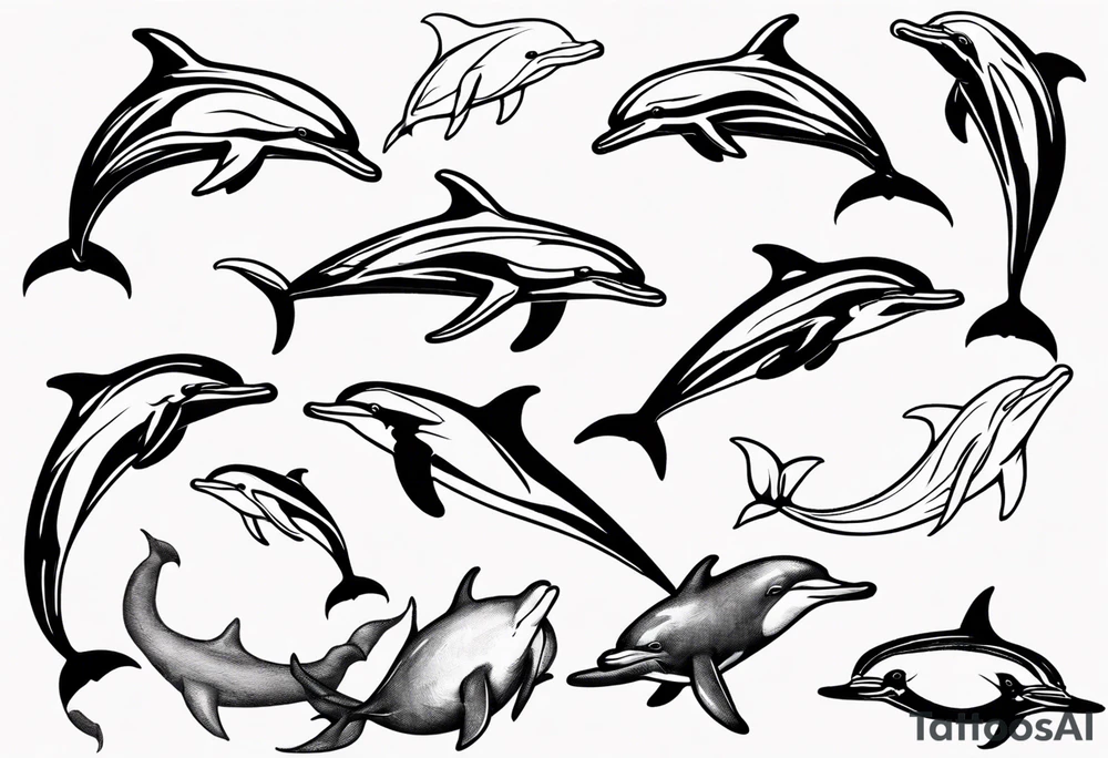 outline of a dolphin tattoo idea