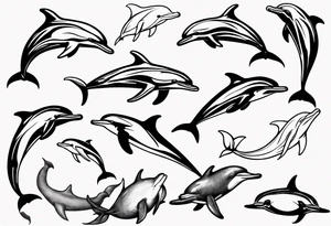 outline of a dolphin tattoo idea