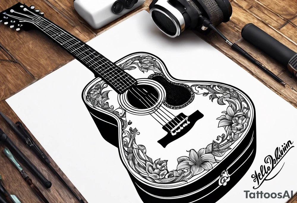 Acoustic Guitar hello darlin tattoo idea