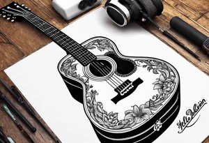 Acoustic Guitar hello darlin tattoo idea