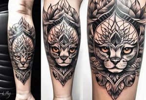 Front knee tattoo with fall colors tattoo idea