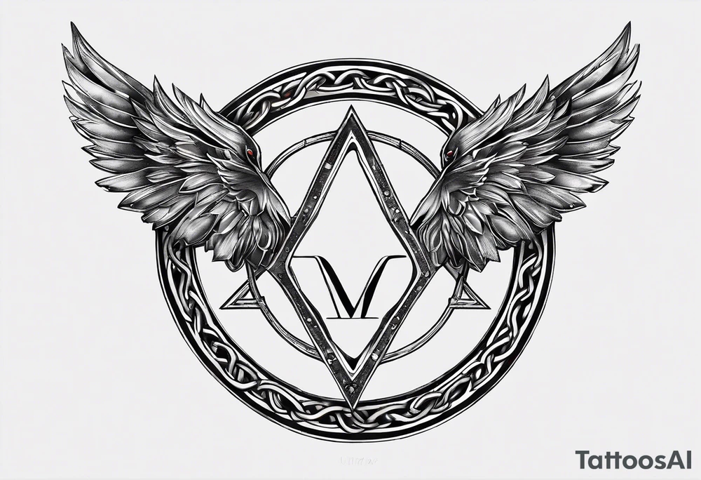 letter delta inside a chain circle, subtle, womanly, simplistic tattoo idea
