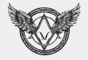 letter delta inside a chain circle, subtle, womanly, simplistic tattoo idea