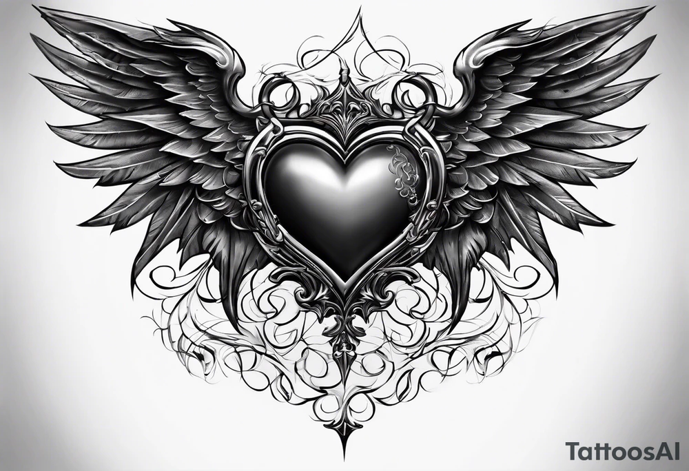 angelish devil heart/wings tattoo idea