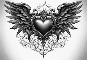 angelish devil heart/wings tattoo idea