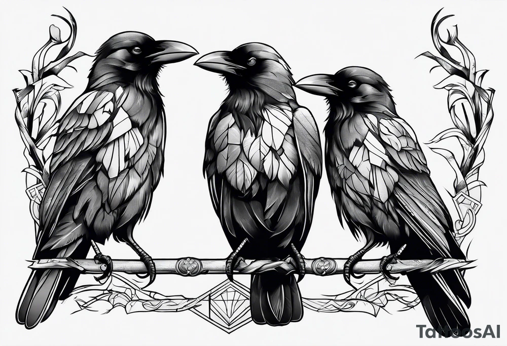 Two crows tattoo idea