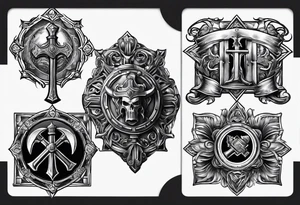The symbol of Matthias a open Bible and a battle Axe tattoo idea
